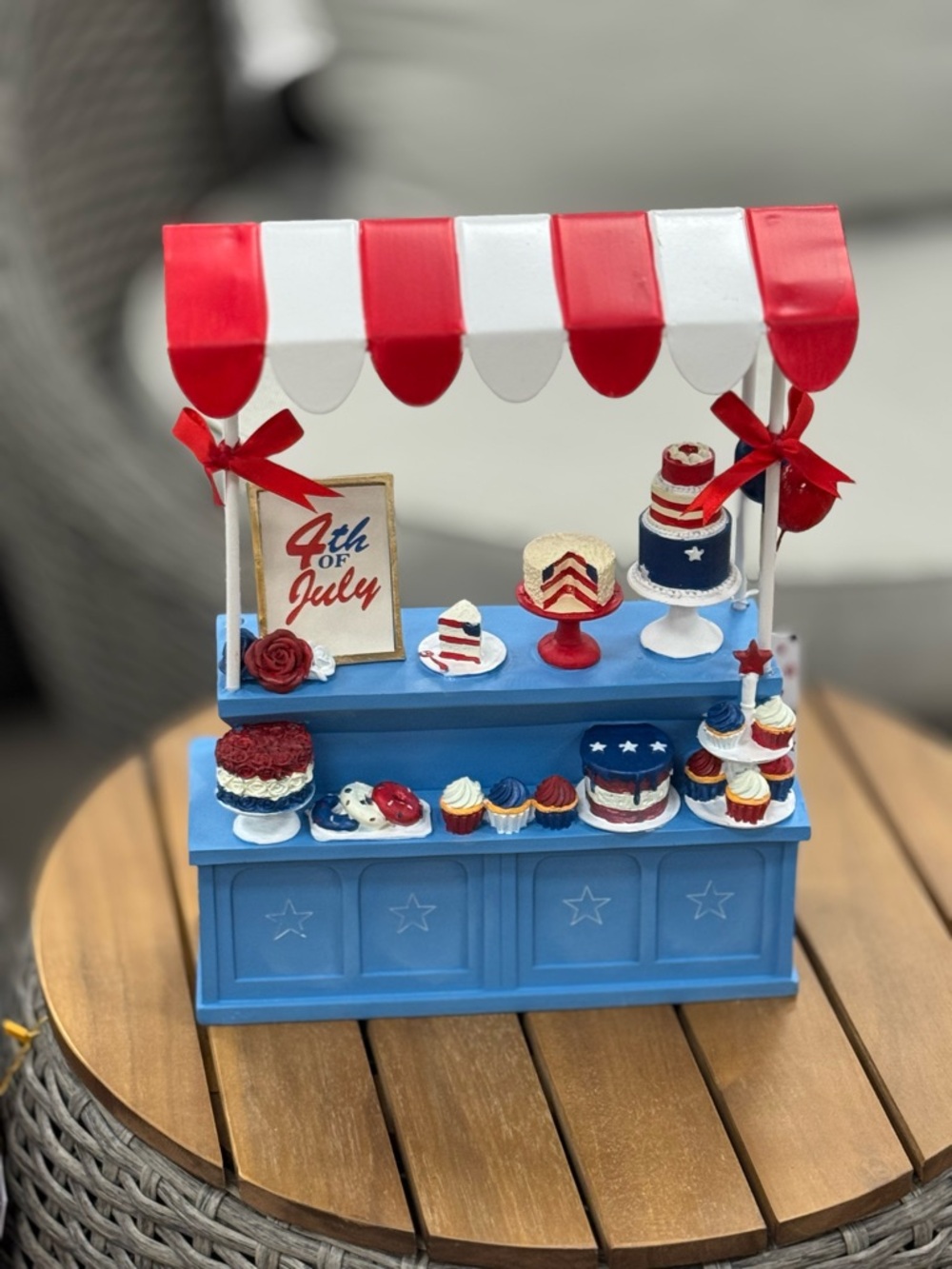 Patriotic Dessert Stand Home Accent - Red White & Blue